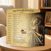 Litany of our Lady of Seven Sorrows  - Prayer Card / 3" x 6" folded — home mockup