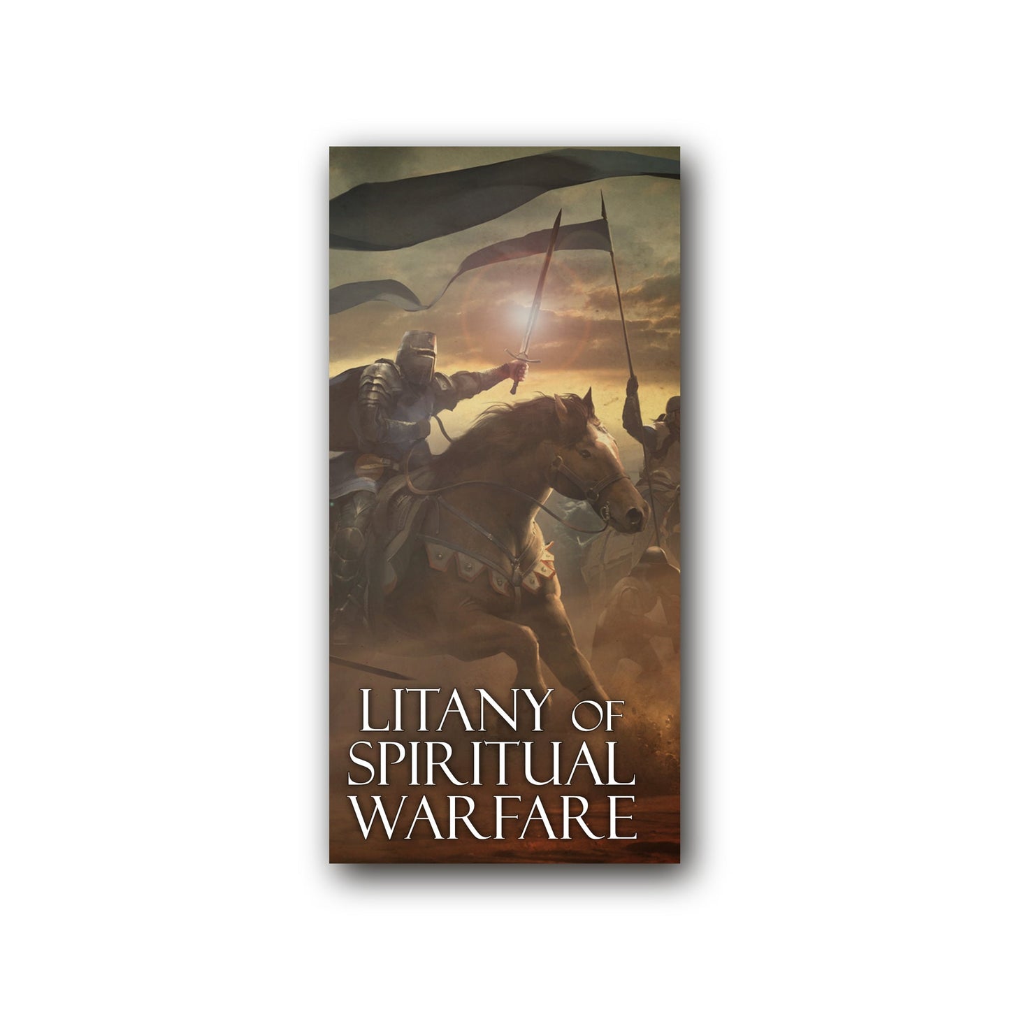 Litany of Spiritual Warfare - Prayer Card / 3" x 6" folded — front