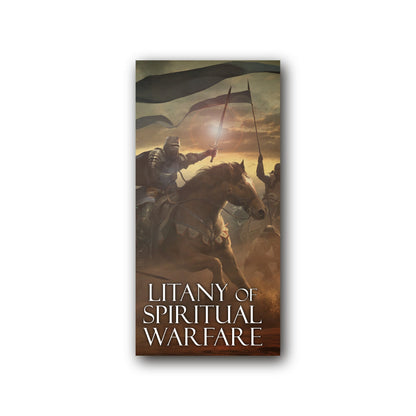 Litany of Spiritual Warfare - Prayer Card / 3" x 6" folded — front