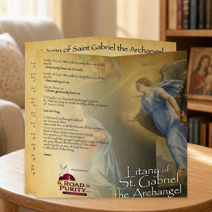 Litany of St Gabriel the Archangel  - Prayer Card / 3" x 6" folded — home mockup