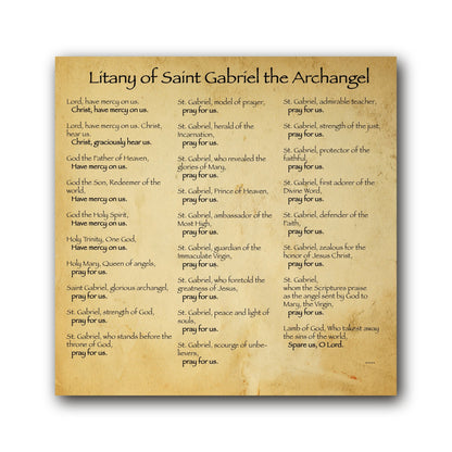 Litany of St Gabriel the Archangel  - Prayer Card / 3" x 6" folded — inside