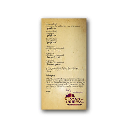 Litany of St Michael  - Prayer Card / 3" x 6" folded — back