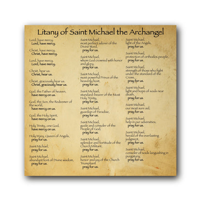 Litany of St Michael  - Prayer Card / 3" x 6" folded — inside