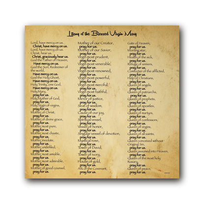 Litany of the Blessed Virgin Mary - Prayer Card / 3" x 6" folded — inside