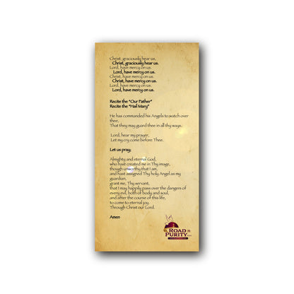 Litany of the Holy Guardian Angel - Prayer Card / 3" x 6" folded — back