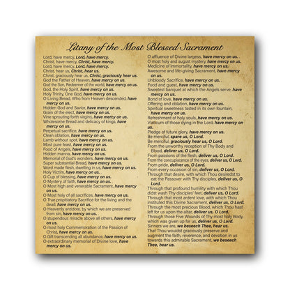 Litany of the Most Blessed Sacrament  - Prayer Card / 3" x 6" folded — inside