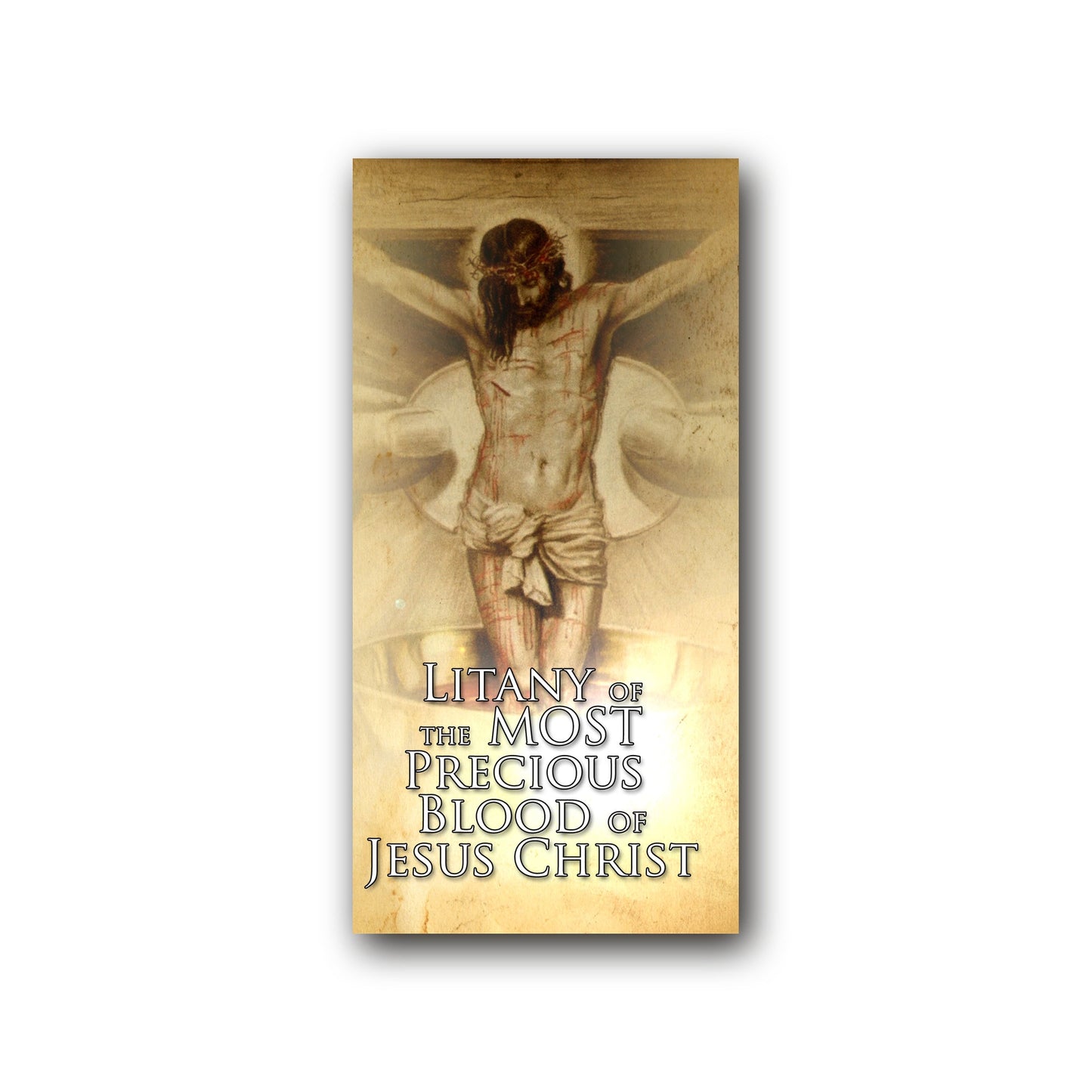 Litany of the Most Precious Blood of Jesus Christ - Prayer Card / 3" x 6" folded — front
