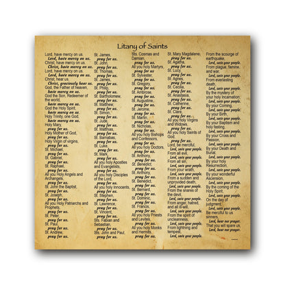 Litany of the Saints - Prayer Card / 3" x 6" folded — inside