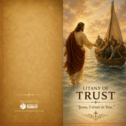 Litany of Trust prayer card — outside
