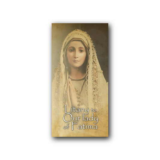 Litany to Our Lady of Fatima  - Prayer Card / 3" x 6" folded — front