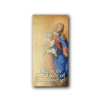 Litany to Our Lady of Good Counsel  - Prayer Card / 3" x 6" folded — front