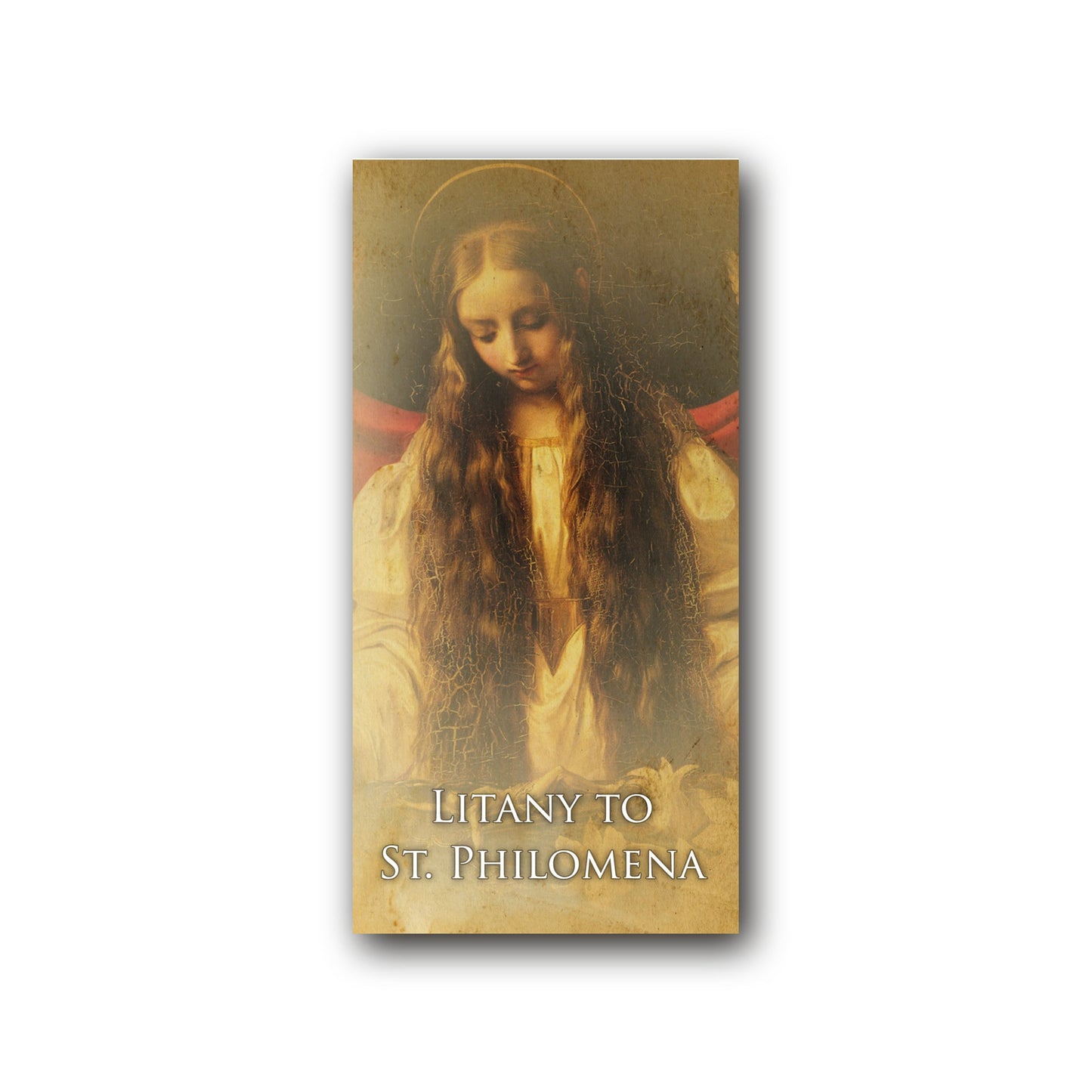 Litany to St Philomena - Prayer Card / 3" x 6" folded — front