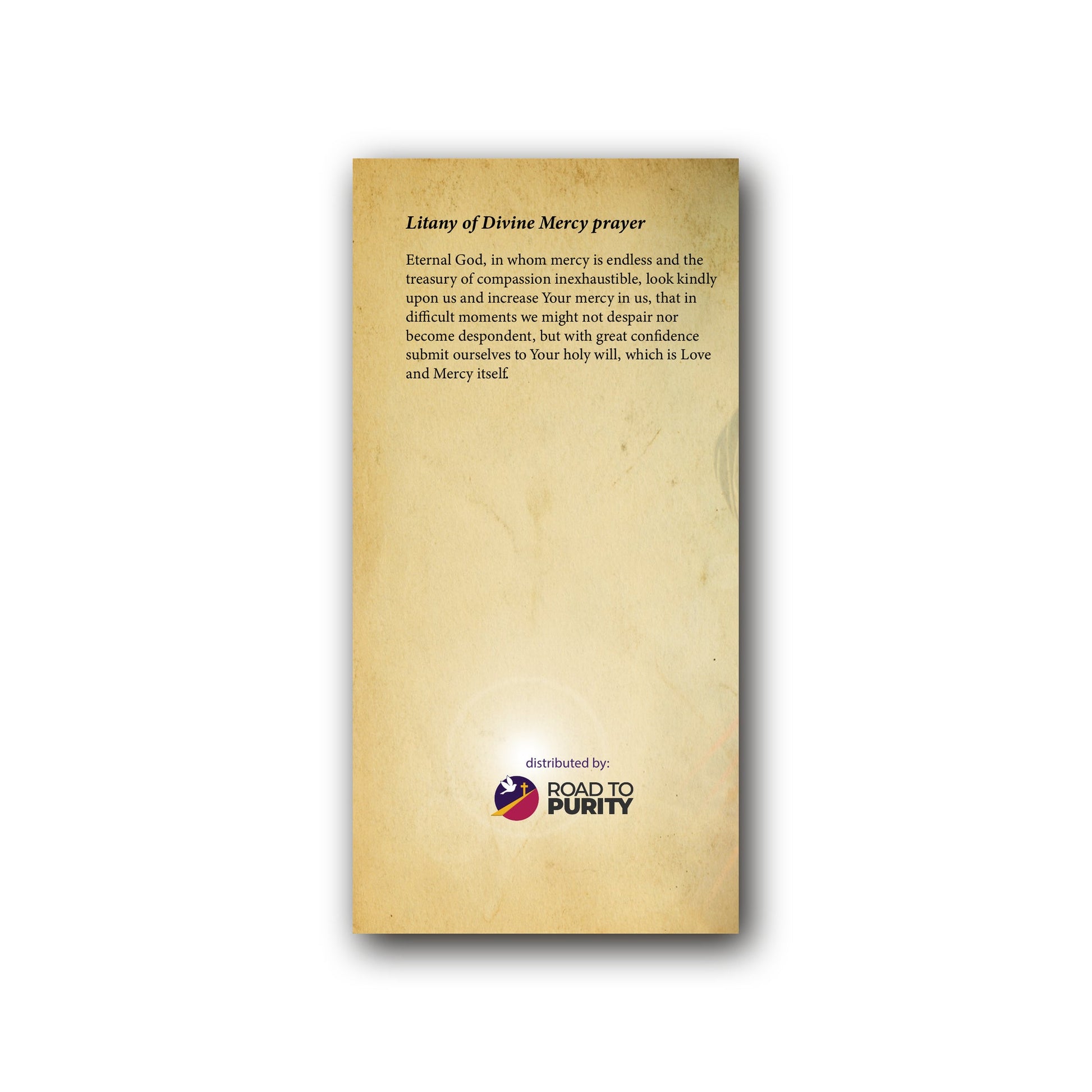 Litany to the Divine Mercy  - Prayer Card / 3" x 6" folded — back