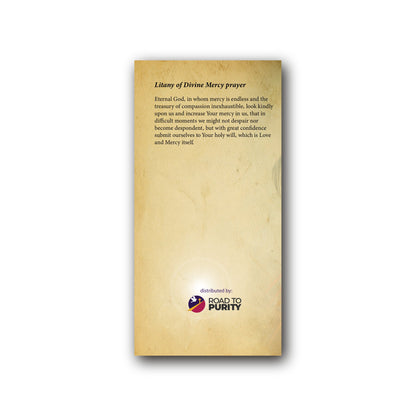 Litany to the Divine Mercy  - Prayer Card / 3" x 6" folded — back