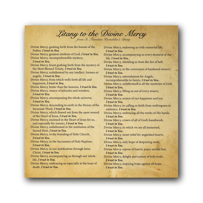 Litany to the Divine Mercy  - Prayer Card / 3" x 6" folded — inside