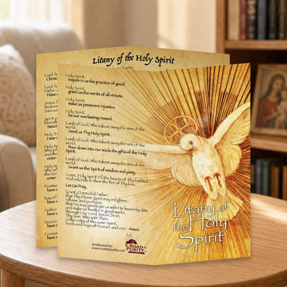 Litany to the Holy Spirit  - Prayer Card / 3" x 6" folded — home mockup