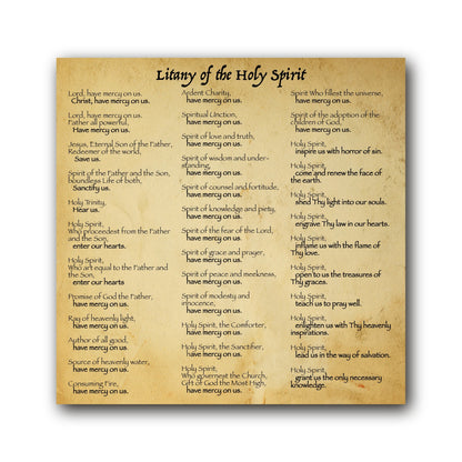 Litany to the Holy Spirit  - Prayer Card / 3" x 6" folded — inside