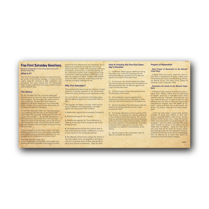 NEW! 5 First Saturday Devotions - Prayer Card / 3" x 6" folded — inside