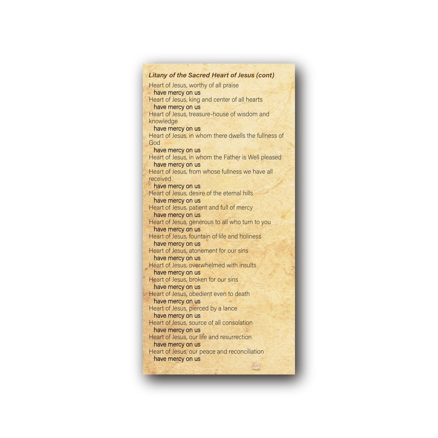 NEW! 9 First Friday Devotions - Prayer Card / 3" x 6" folded — back