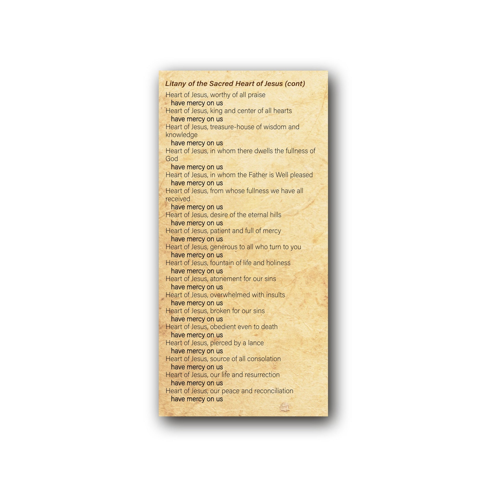 NEW! 9 First Friday Devotions - Prayer Card / 3" x 6" folded — back