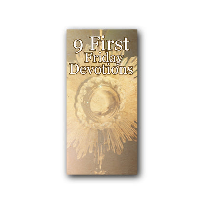 NEW! 9 First Friday Devotions - Prayer Card / 3" x 6" folded — front