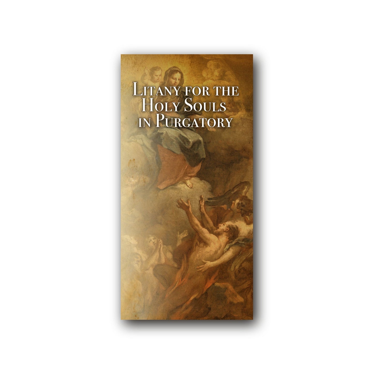 NEW! Litany for Holy Souls in Purgatory  - Prayer Card / 3" x 6" folded — front