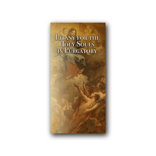 NEW! Litany for Holy Souls in Purgatory  - Prayer Card / 3" x 6" folded — front