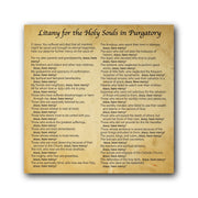 NEW! Litany for Holy Souls in Purgatory  - Prayer Card / 3" x 6" folded — inside