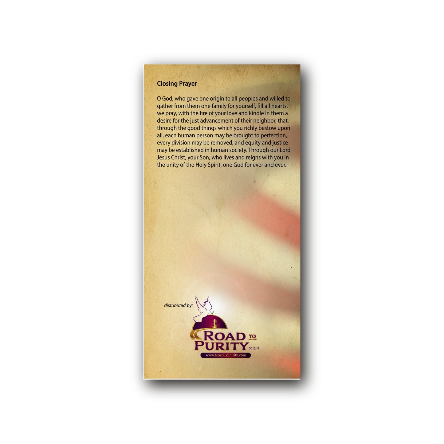 NEW! Litany for Liberty  - Prayer Card / 3" x 6" folded — back