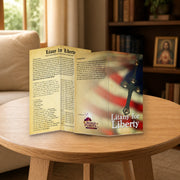 Litany for Liberty prayer card — home mockup
