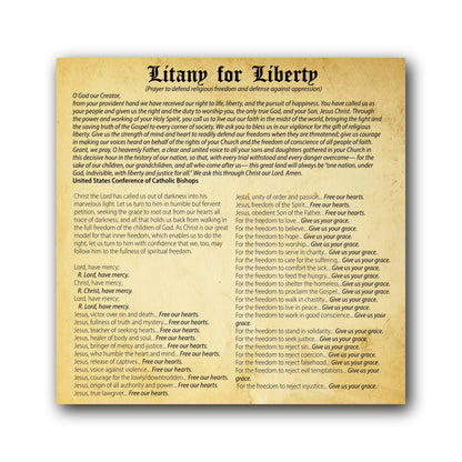 NEW! Litany for Liberty  - Prayer Card / 3" x 6" folded — inside
