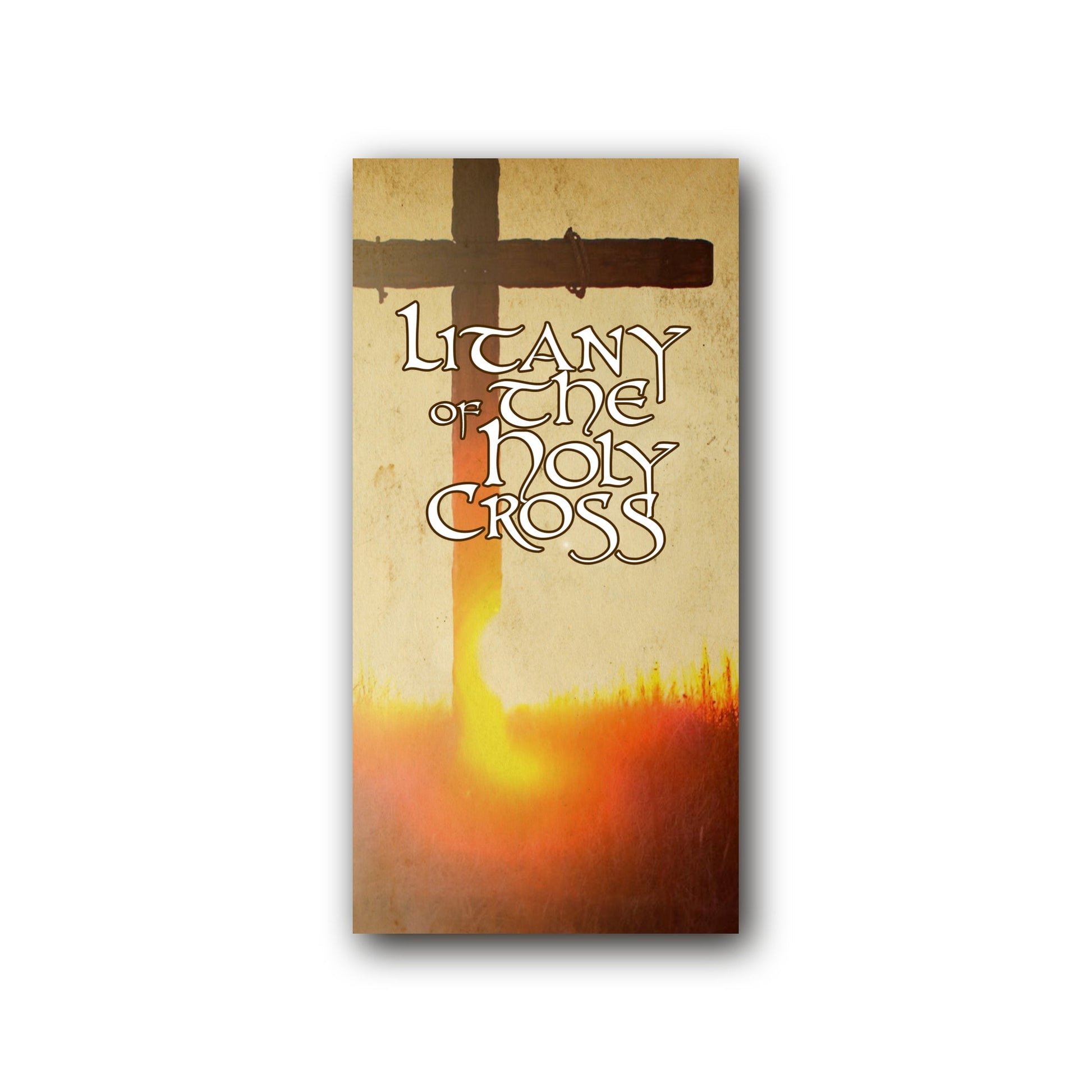 NEW! Litany of the Holy Cross  - Prayer Card / 3" x 6" folded — front