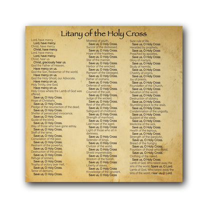 NEW! Litany of the Holy Cross  - Prayer Card / 3" x 6" folded — inside