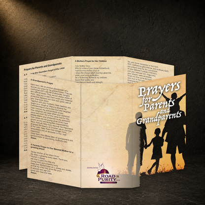 Prayers for Parents and Grandparents prayer card in a dark premium devotional setting