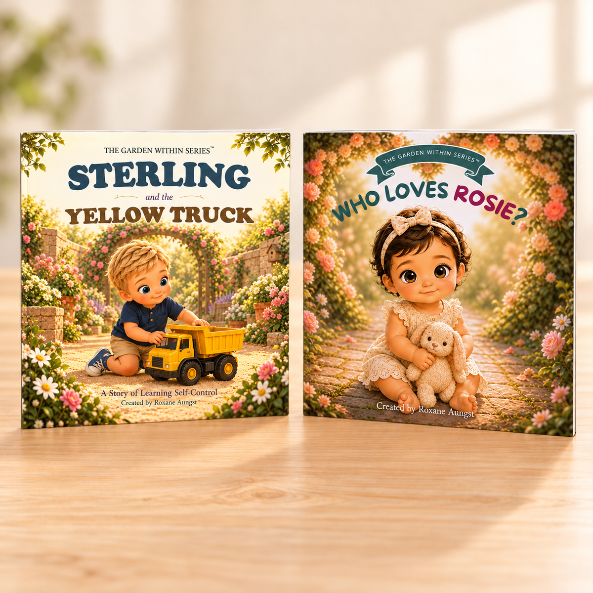 Sterling and Rosie — two square thin-softcover books