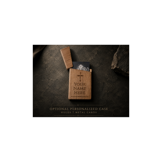Personalized wooden metal holy card case — category-safe image