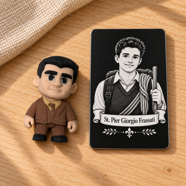 St. Pier Giorgio Frassati — magnet and matching prayer card mockup