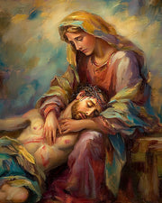 Pieta Mary Holding Jesus Catholic Art Print 3