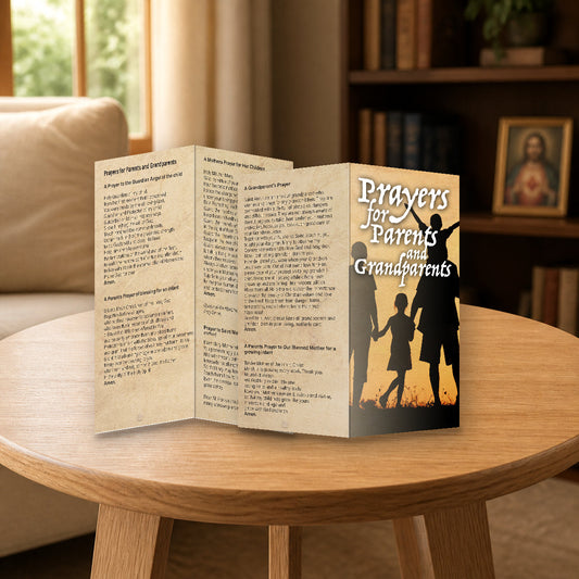 Prayers for Parents and Grandparents prayer card — home mockup