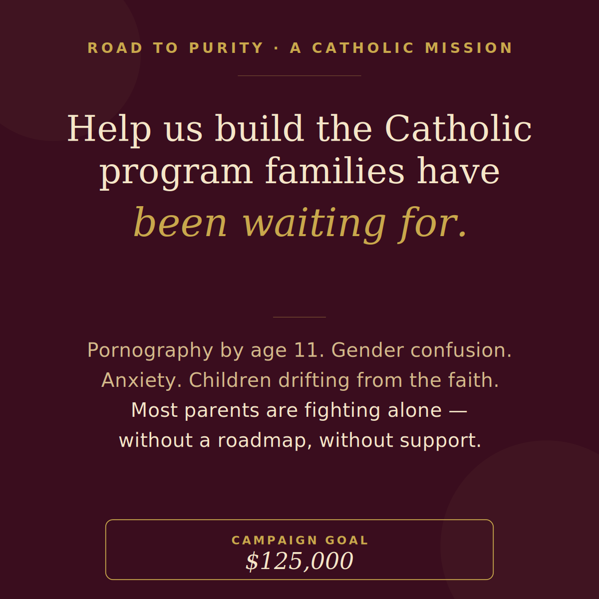 Restoring the Family - Help Fund the Program