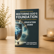 Restoring God's Foundation Education Guide Hardcover — standing home mockup