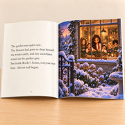 Open-book mockup of Rocky interior pages 6–7, Advent begins
