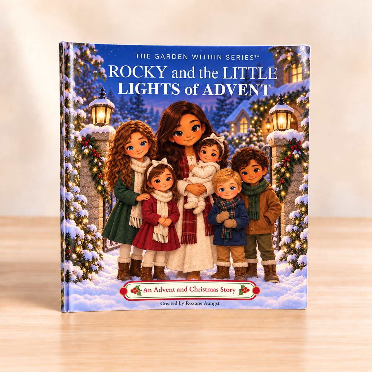 Rocky and the Little Lights of Advent standing softcover book mockup