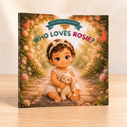 Who Loves Rosie? — square thin-softcover book mockup