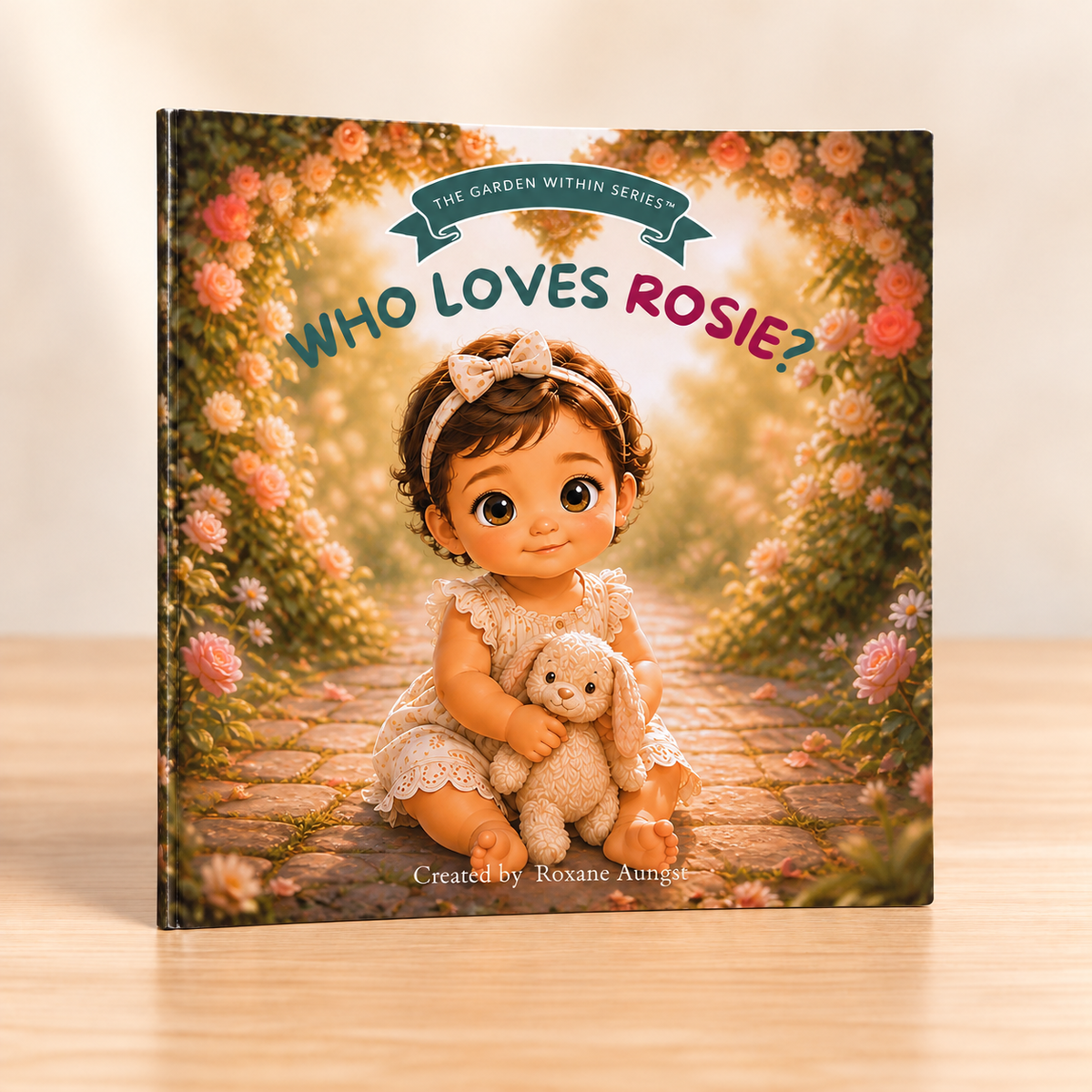 Who Loves Rosie? — square thin-softcover book mockup