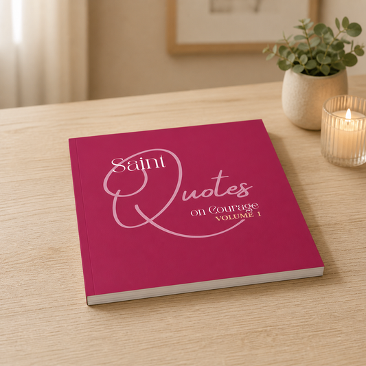 saint-quotes-courage-volume-1 — flat table mockup