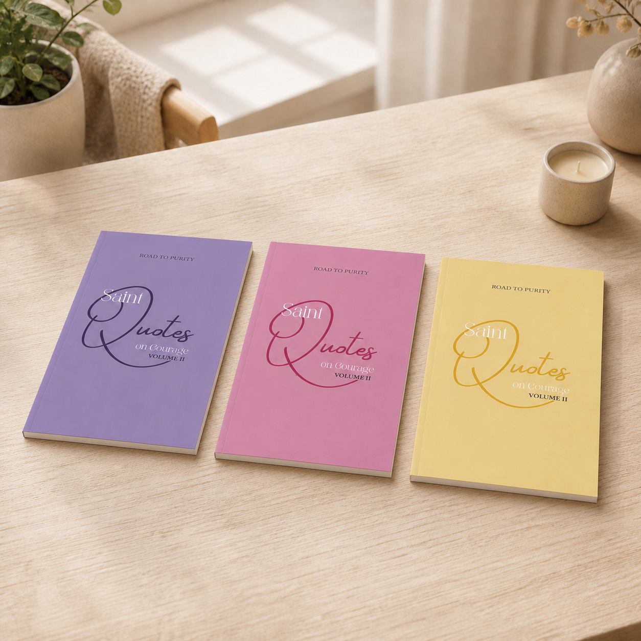 saint-quotes-trio-volume-2 — flat table mockup