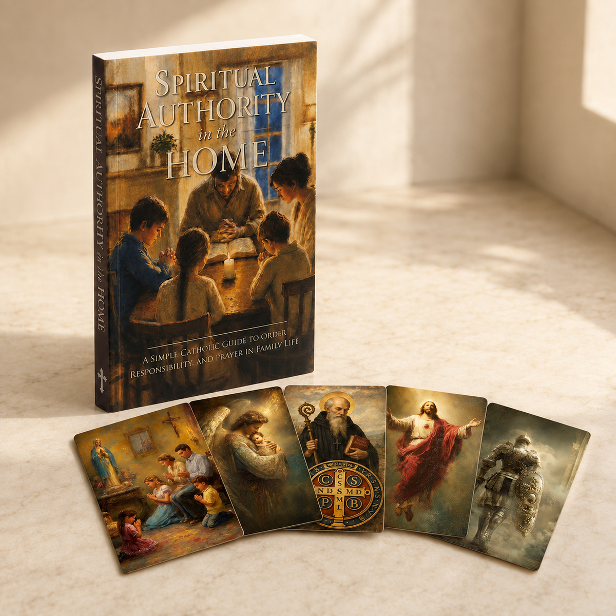 Spiritual Authority in the Home book with five bonus holy cards