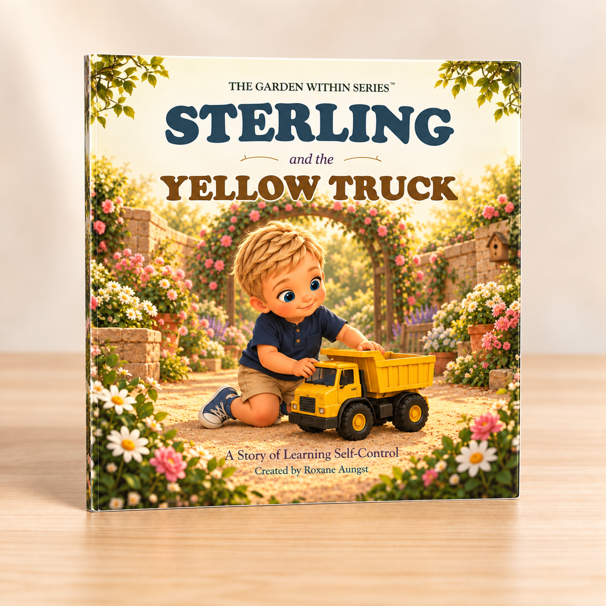 Sterling and the Yellow Truck — square thin-softcover book mockup
