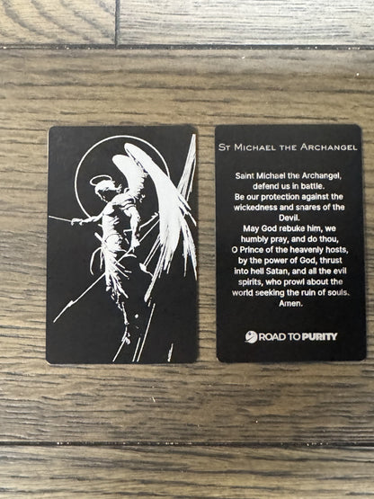 Premium Metal St. Michael the Archangel Holy Card